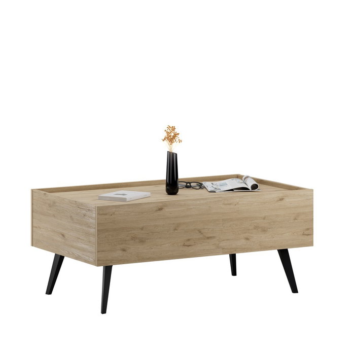 Hanah Home Mesa de Centro de Roble con Almacenamiento